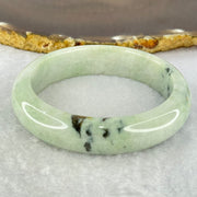 Type A Green with Moss Green Piao Hua Jadeite Bangle Internal Diameter 56.5mm 64.29g 14.4 by 8.7mm (Slight Internal Lines) - Huangs Jadeite and Jewelry Pte Ltd