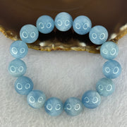Natural Aquamarine Beads Bracelet 66.27g 19cm 14.8mm 15 Beads - Huangs Jadeite and Jewelry Pte Ltd
