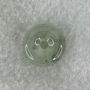 Type A Semi Icy Light Green Lavender With Wuji Grey Spots Jadeite Ping An Kou Charm/Pendant 2.96g 14.7 by 6.7mm - Huangs Jadeite and Jewelry Pte Ltd