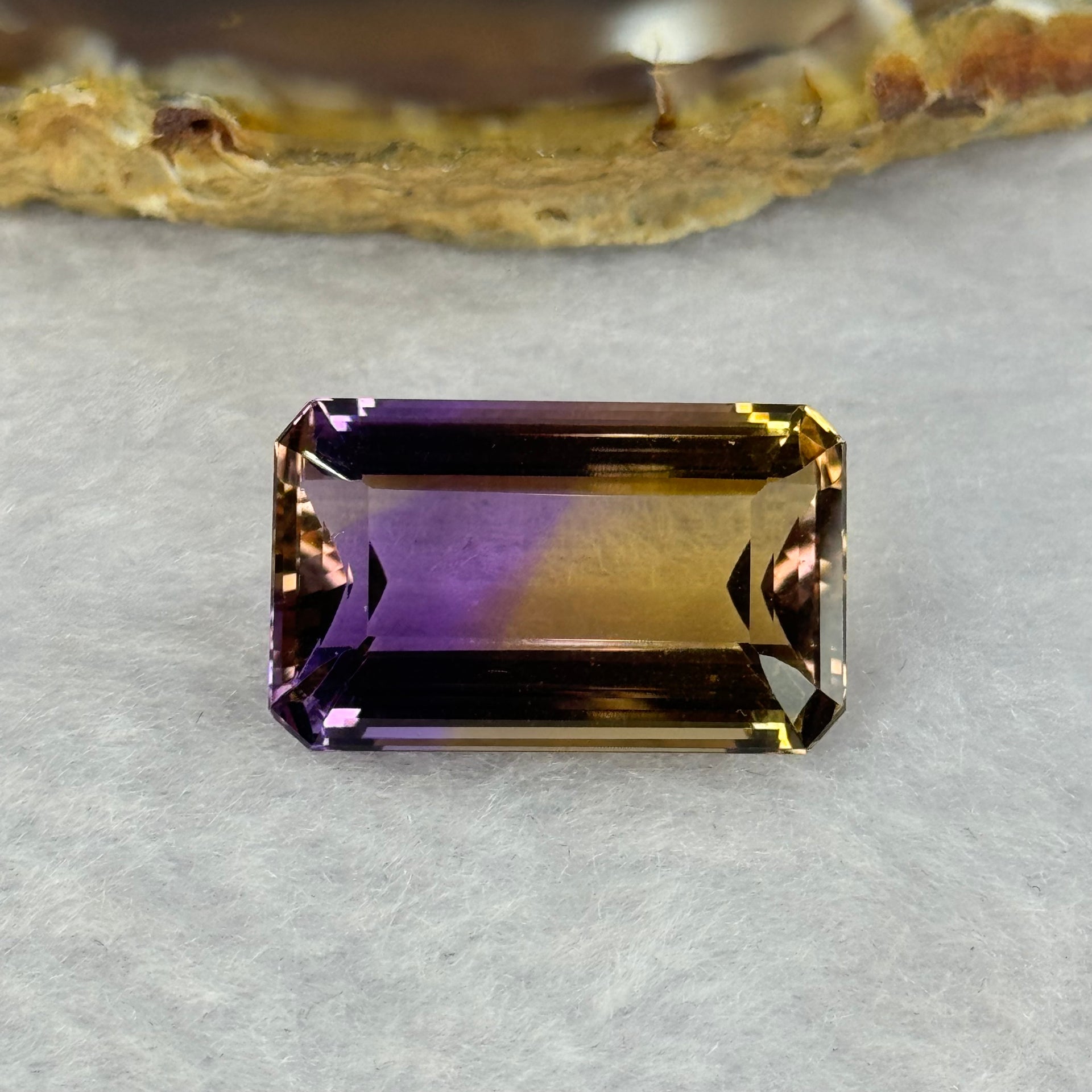 Natural Faceted Ametrine Parallelogram Shape 18.72ct 21.1 by 12.9 by 8.6mm - Huangs Jadeite and Jewelry Pte Ltd