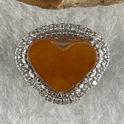 Natural Type A Red Jadeite Heart Pendant in S925 Sterling Silver | Love, Passion & Courage Talisman (2.63g | 8.6 x 11.8 x 2.5mm) - Huangs Jadeite and Jewelry Pte Ltd
