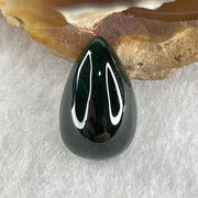 Type A Translucent Black Omphacite Jadeite Tear Drop Cabouchon Stone For Setting 0.87g 14.2 by 8.3 by 4.6mm - Huangs Jadeite and Jewelry Pte Ltd