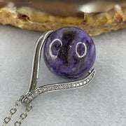 Natural Purple Charoite Necklace in S925 Sliver 6.57g 44cm 14.4mm - Huangs Jadeite and Jewelry Pte Ltd