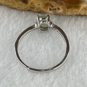 Natural Type A Semi Icy Faint Green Jadeite Oval Shape Cabouchon in S925 Silver Ring (Adjustable Size) 1.22g 7.2 by 5.0 by 2.0mm - Huangs Jadeite and Jewelry Pte Ltd