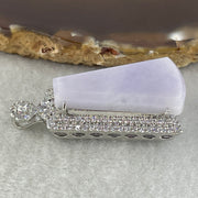 Natural Type A Lavender Jadeite Wushipai Pendant in S925 Silver | (11.34g | 31.0 x 17.5 x 4.2mm | Unobstructed Peace & Regal Protection Anchor, Feng Shui Harmony & Noble Charm Pendant) - Huangs Jadeite and Jewelry Pte Ltd