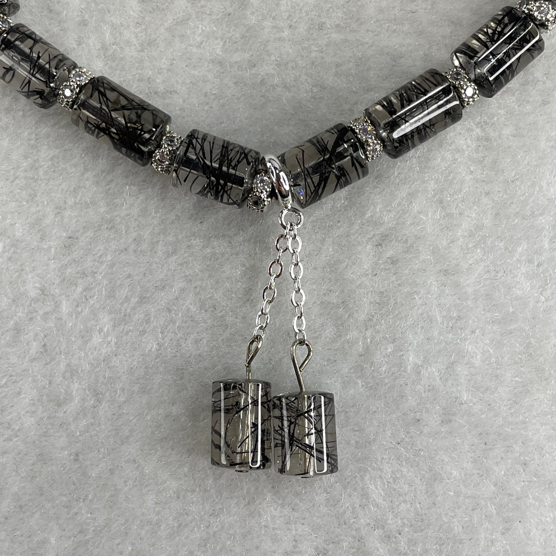Natural Black Rutilated Quartz Lulu Tong Bracelet 16.33g 16.5cm 6.4mm 17 Lulu Tong - Huangs Jadeite and Jewelry Pte Ltd