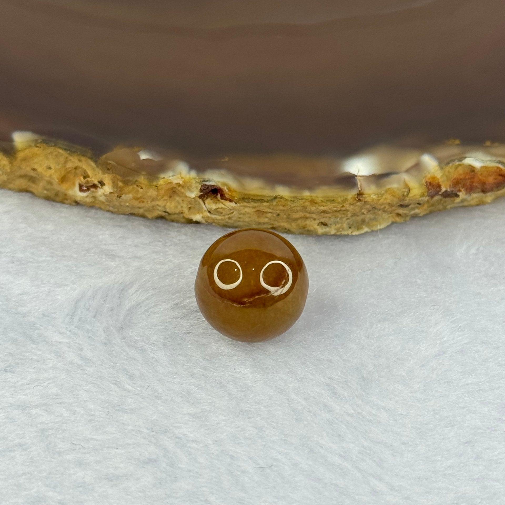 Type A Brown Jadeite Bead for Bracelet/Necklace/Earrings/Ring 4.13g 13.5mm - Huangs Jadeite and Jewelry Pte Ltd
