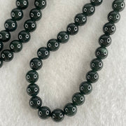 Rare High End Type A Fully Translucent Black Omphacite Jadeite Beads Necklace 34.77g 60cm 5.7mm 108 Beads - Huangs Jadeite and Jewelry Pte Ltd
