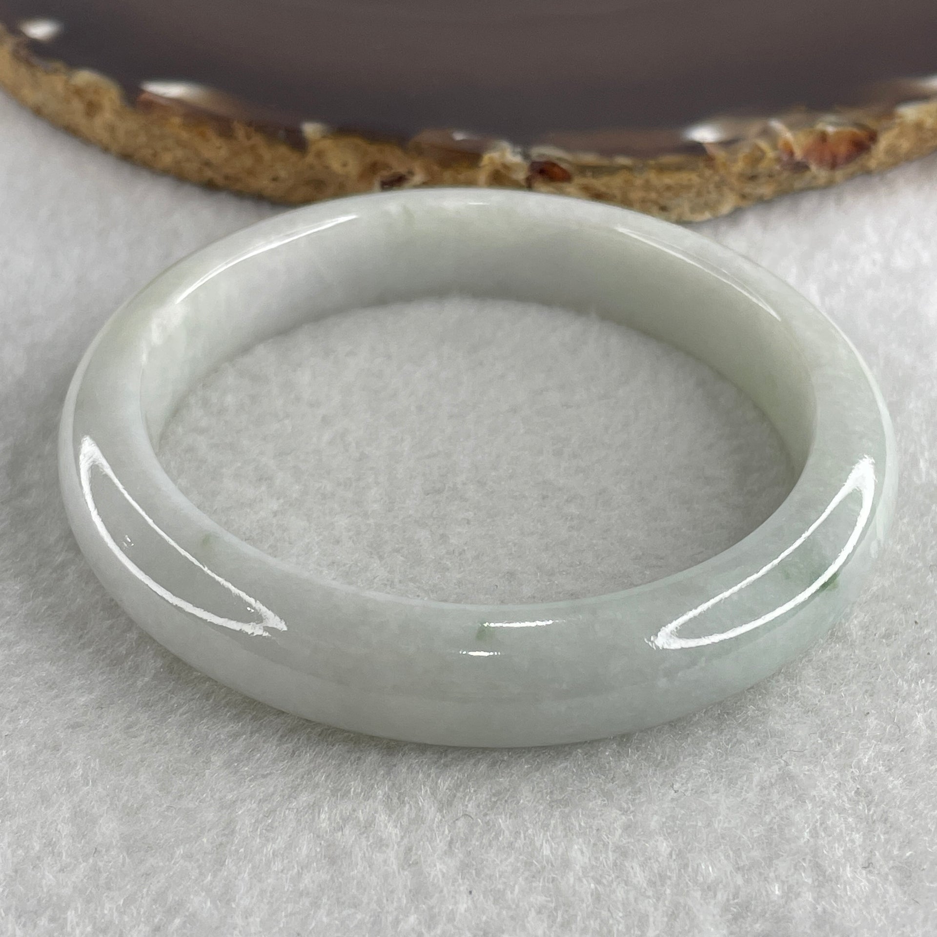 Natural Type A Light Green Jadeite Bangle 54.47g Internal Diameter 58.9mm 11.5 by 9.0mm (Slight Internal Lines) - Huangs Jadeite and Jewelry Pte Ltd