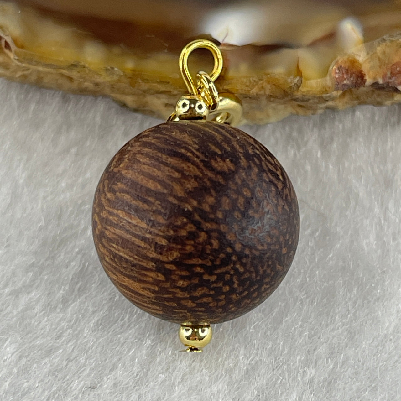Natural Agarwood Bead Charm 1.93g 14.8mm (Very Slightly Scented)