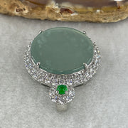 Natural Type A Icy Light Green Jadeite Round Wushipai Pendant in S925 Silver | (6.62g | 20.0 x 10.0mm | Unobstructed Peace & Protection Anchor, Feng Shui Harmony & Executive Calm Pendant) - Huangs Jadeite and Jewelry Pte Ltd