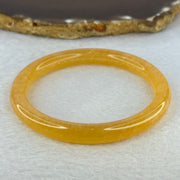 Transparent Orangey Yellow Quartzite Jade Bangle 天山玉手镯 Internal Diameter 59.4mm 29.90g 8.6 by 8.2mm - Huangs Jadeite and Jewelry Pte Ltd