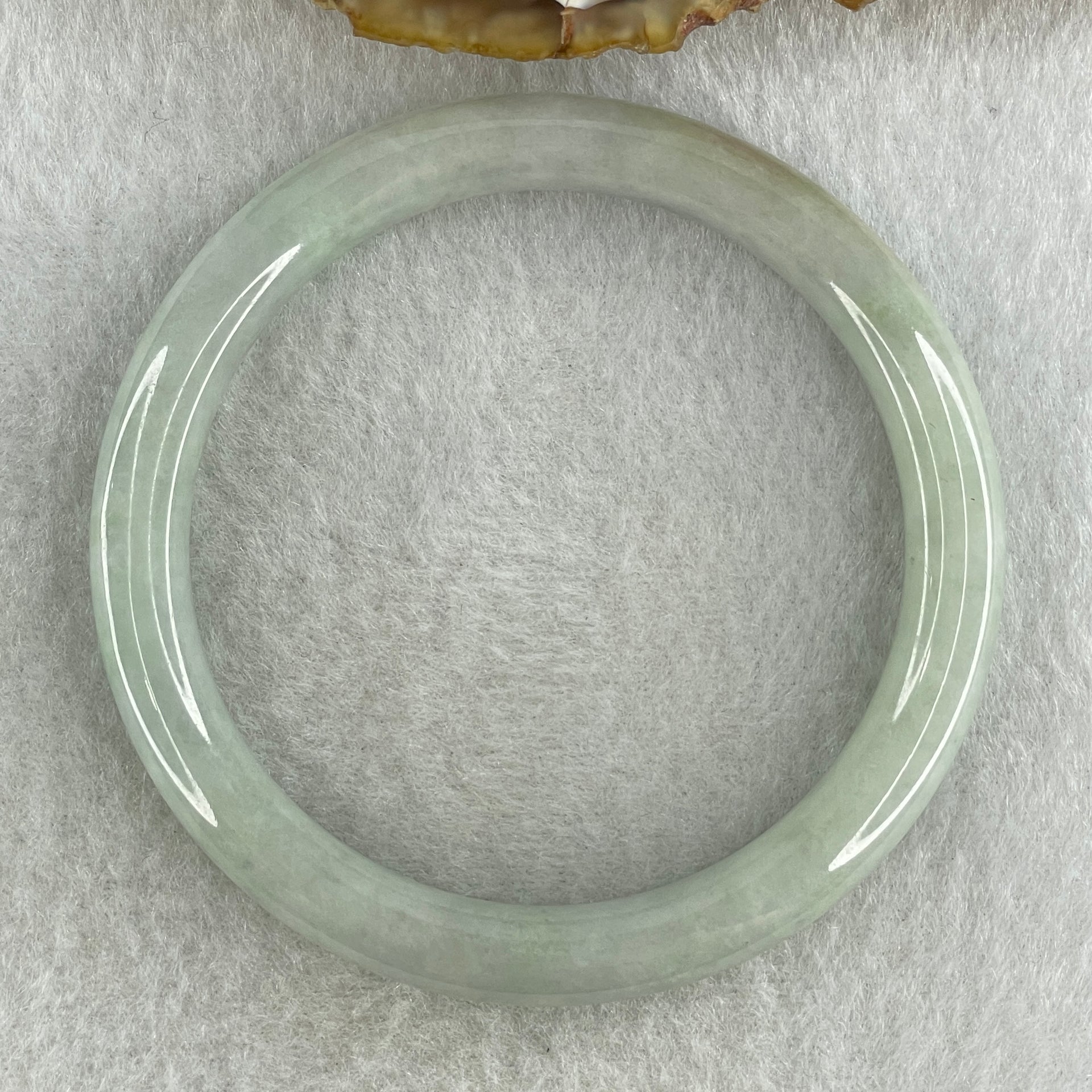 Type A Natural Light Green Light Lavender Jadeite Bangle 27.41g Inner Diameter 52.2mm 7.8 by 7.2mm (Close to Perfect) - Huangs Jadeite and Jewelry Pte Ltd