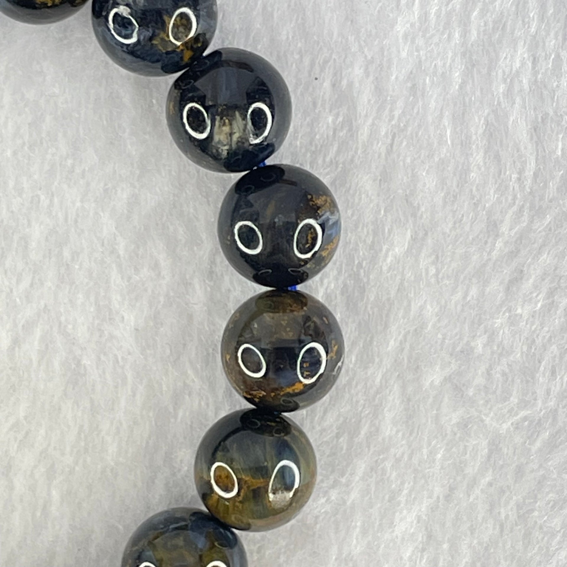 Good Grade Natural Petersite Beads Bracelet 31.03g 17cm 10.8mm 19 Beads - Huangs Jadeite and Jewelry Pte Ltd