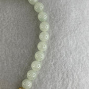 Natural Type A Jelly Light Green Jadeite Beads Bracelet | (24.96g | 20cm | 8.1mm x 24 Beads | Heart Chakra Radiance, "Ping An" Smooth Luck & Feng Shui Prosperity Catalyst) - Huangs Jadeite and Jewelry Pte Ltd