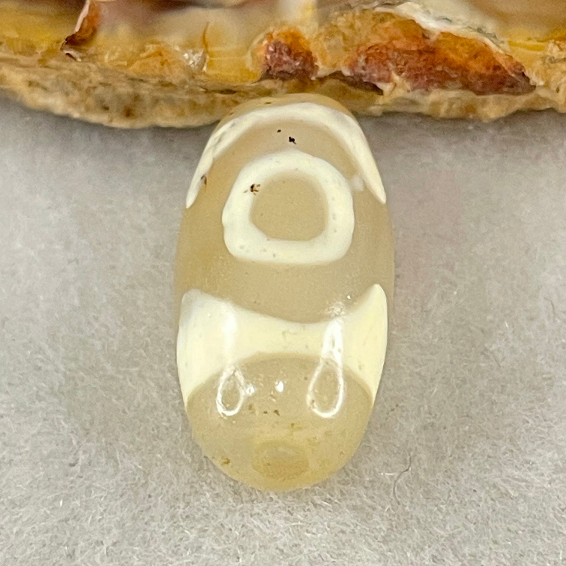 Natural Powerful Tibetan Old Oily Agate 3 Eyes Dzi Bead Heavenly Master (Tian Zhu) 三眼天诛 2.96g 20.2 by 10.0mm - Huangs Jadeite and Jewelry Pte Ltd