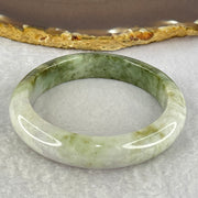 Type A Lavender Green and Moss Green Jadeite Bangle Internal Diameter 54.9mm 53.16g 12.9 by 8.7mm (Internal Lines) - Huangs Jadeite and Jewelry Pte Ltd