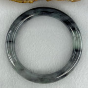Type A Faint Green and Greyish Black Piao Hua Jadeite Bangle Internal Diameter 50.9mm 35.22g 8.6 by 8.4mm (Very Slight Internal Lines) - Huangs Jadeite and Jewelry Pte Ltd