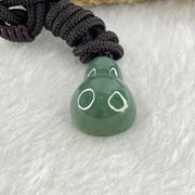 Type A Dark Blueish Green Jadeite Hulu Pendent 7.21g 21.1 by 15.7 by 10.6mm - Huangs Jadeite and Jewelry Pte Ltd