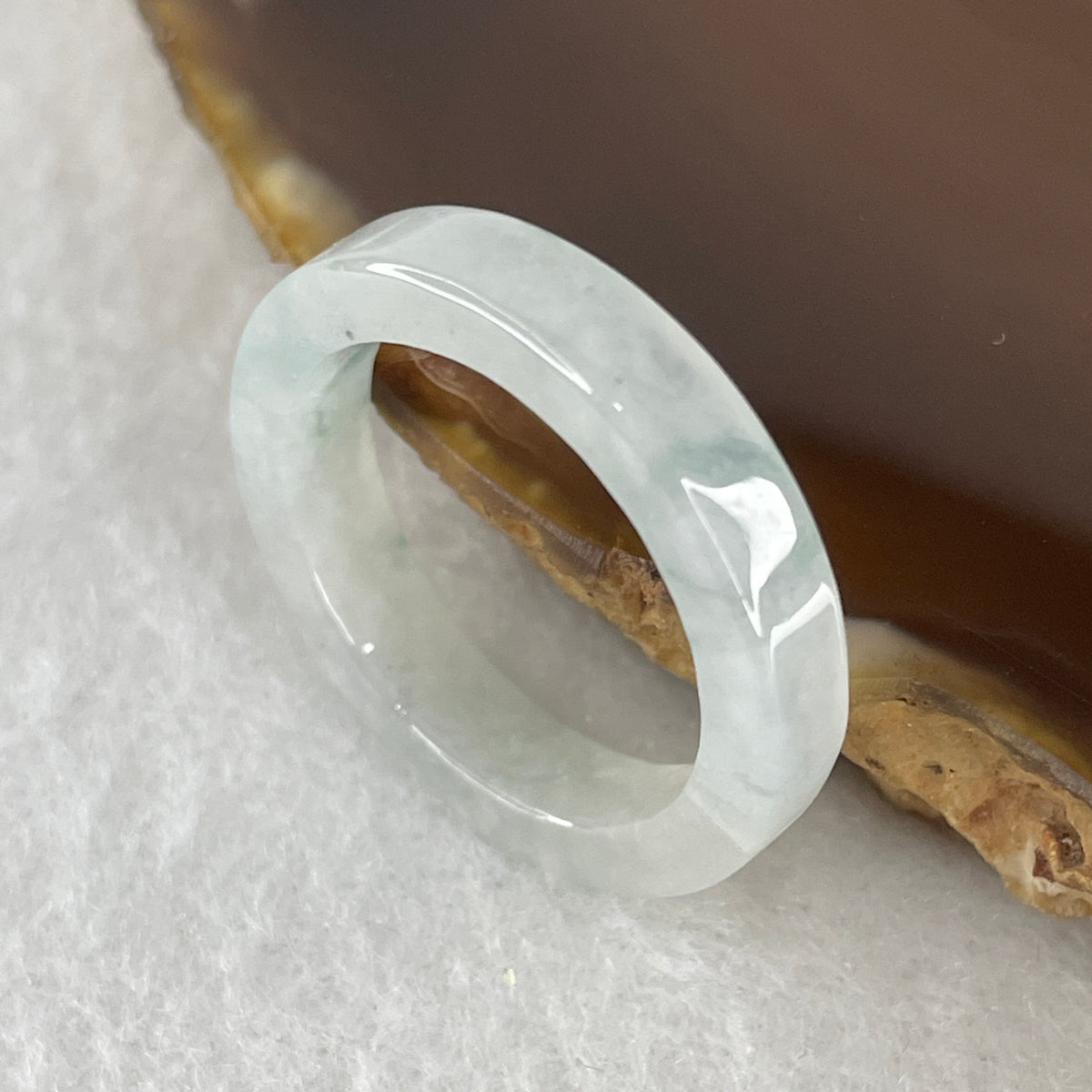 Natural Type A Semi-Icy Light Green Jadeite Ring | Full-Eternity Band (2.80g | US 7.6 / HK 16.8 | External Line) - Huangs Jadeite and Jewelry Pte Ltd