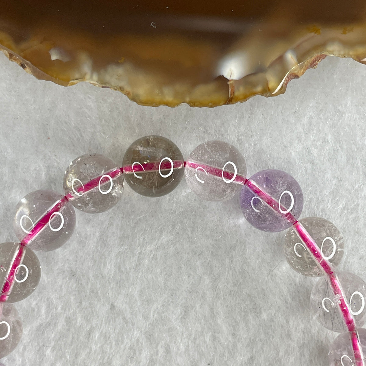 Certified Entry Grade Natural Supper 7 Crystal Beads Bracelet 26.64g 17cm 10.0mm 21 Beads