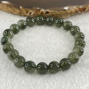 Good Grade Natural Cats Eye Green Rutilated Quartz Beads Bracelet 22.71g 16cm 9.3mm 21 Beads - Huangs Jadeite and Jewelry Pte Ltd