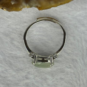 Type A Icy Light Green Jadeite with Crystals in S925 Sliver Ring (Adjustable Size) 2.00g 10.5 by 7.6 by 3.0mm - Huangs Jadeite and Jewelry Pte Ltd