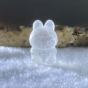 Natural Matt Clear Quartz Labubu Charm Display 3.15g 8.8 by 12.3 by 10.1mm - Huangs Jadeite and Jewelry Pte Ltd