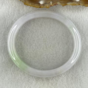 Natural Type A Light Lavender with Green Jadeite Oval Bangle 37.75g Inner Diameter 55.6mm 11.1 by 6.9mm (Close to Perfect) - Huangs Jadeite and Jewelry Pte Ltd