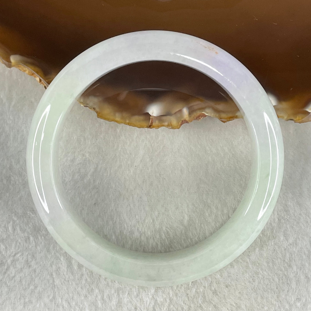 Type A Green Lavender Jadeite Bangle 54.20g Inner Diameter 54.5mm 12.5 by 8.5mm (Close to Perfect) - Huangs Jadeite and Jewelry Pte Ltd