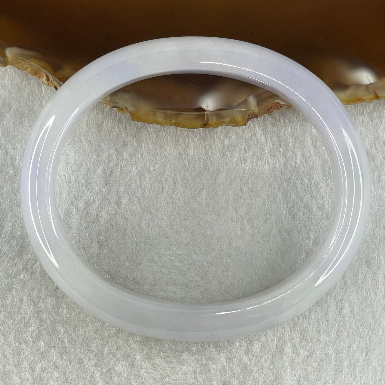 Type A Natural Light Lavender Light Green Jadeite Oval Bangle 44.42g Inner Diameter 55.8mm 12.4 by 7.3mm (Close to Perfect) - Huangs Jadeite and Jewelry Pte Ltd