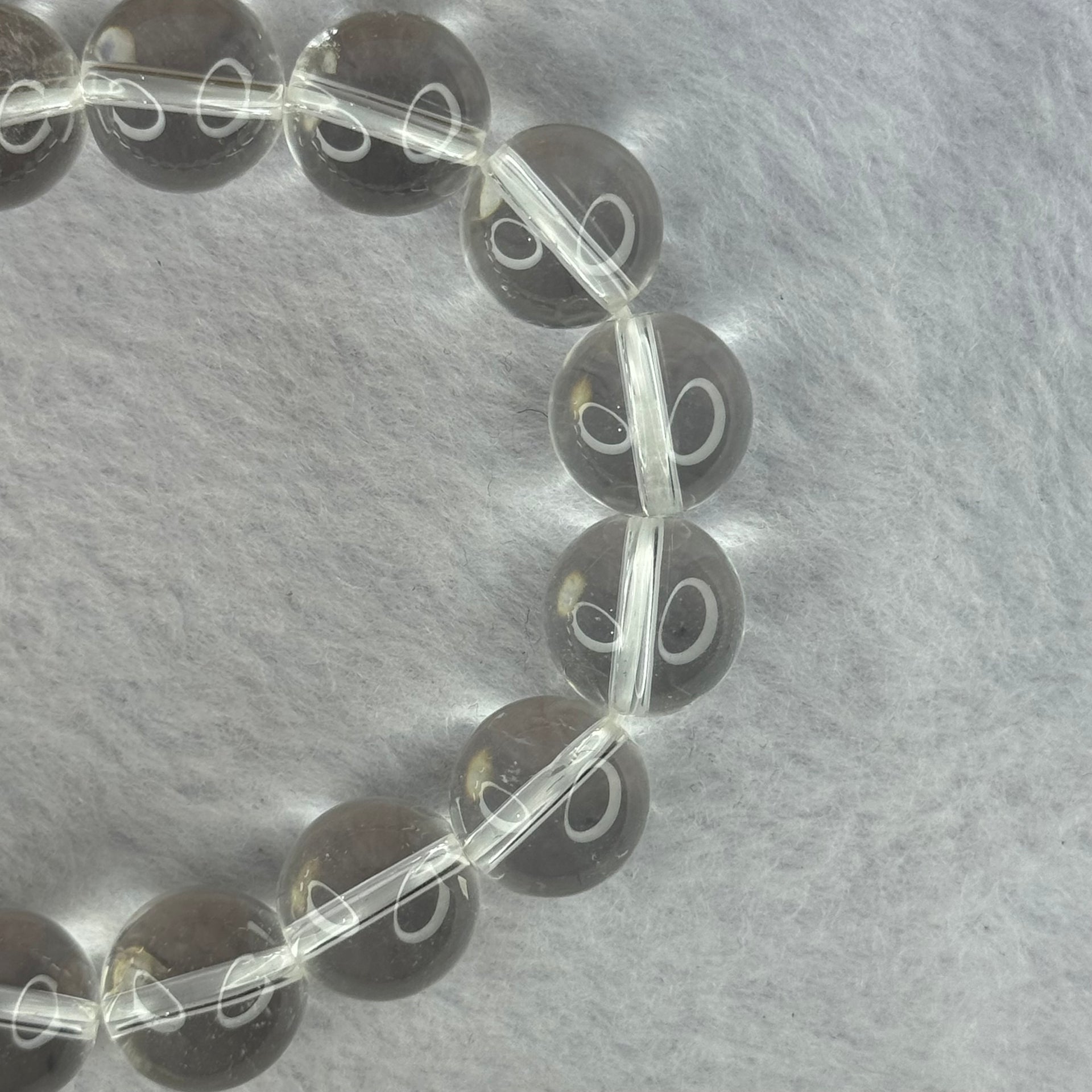 Natural Clear Quartz Beads Bracelet 天然白水晶手链 45.88g 17.5cm 12.9mm 16 Beads - Huangs Jadeite and Jewelry Pte Ltd