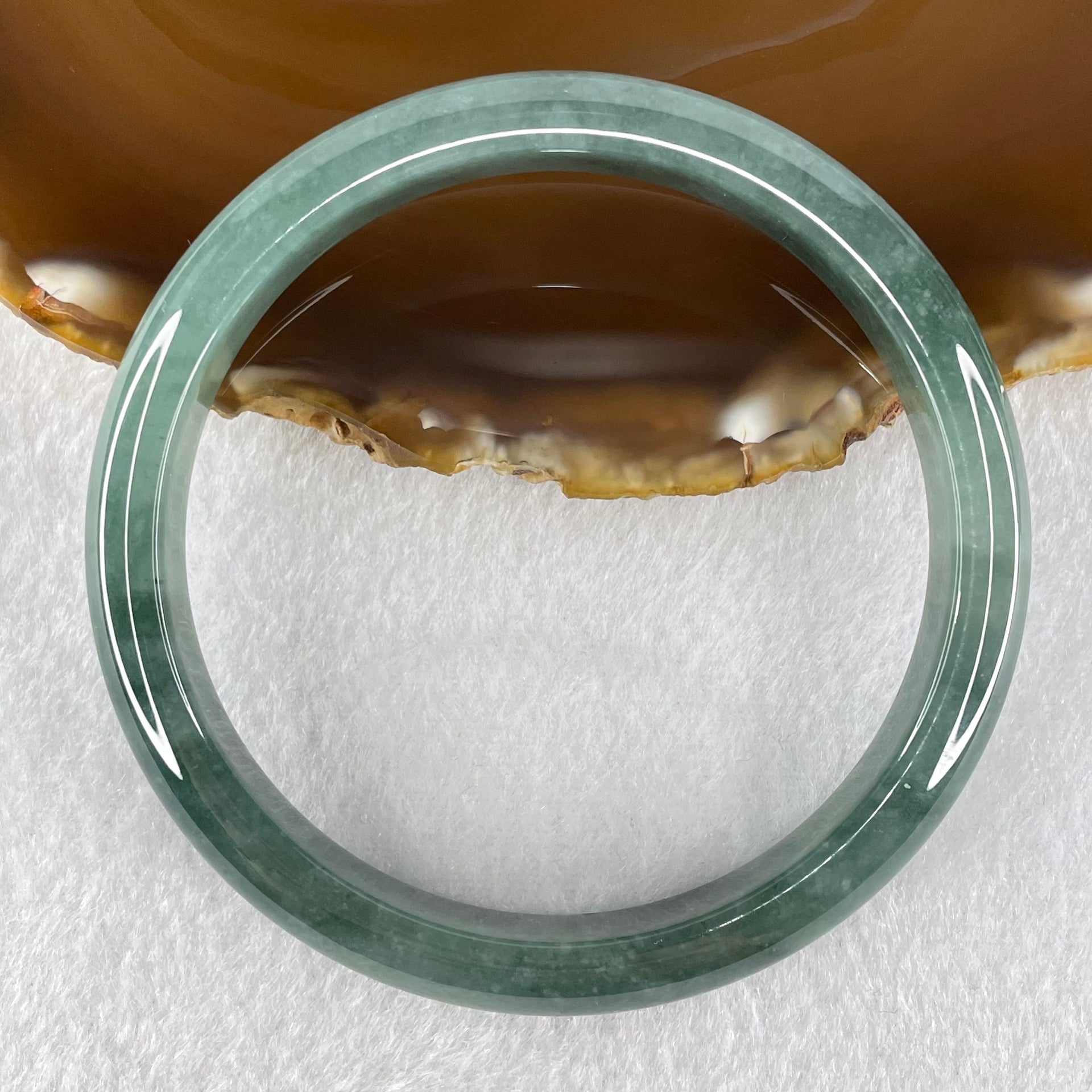 Type A Blueish Green Jadeite Bangle 43.69g Internal Diameter 61.8mm 10.4 by 7.1mm (Slight Internal Lines) - Huangs Jadeite and Jewelry Pte Ltd