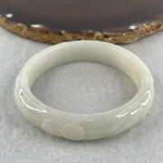 Natural Type A Light Green with Faint Lavender Jadeite Ruyi with Coins Bangle 51.57g Inner Diameter 54.3mm 13.4 by 8.2mm (Slight External Rough) - Huangs Jadeite and Jewelry Pte Ltd