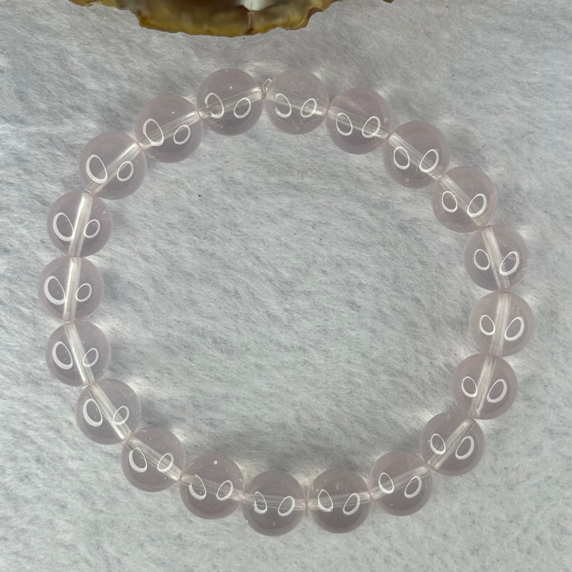 Natural Rose Quartz Beads Bracelet 天然玫瑰石英珠手链 29.28g 17.5cm 10.3mm 20 Beads - Huangs Jadeite and Jewelry Pte Ltd