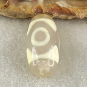 Natural Powerful Tibetan Old Oily Agate 3 Eyes Dzi Bead Heavenly Master (Tian Zhu) 三眼天诛 3.04g 20.0 by 10.2mm - Huangs Jadeite and Jewelry Pte Ltd