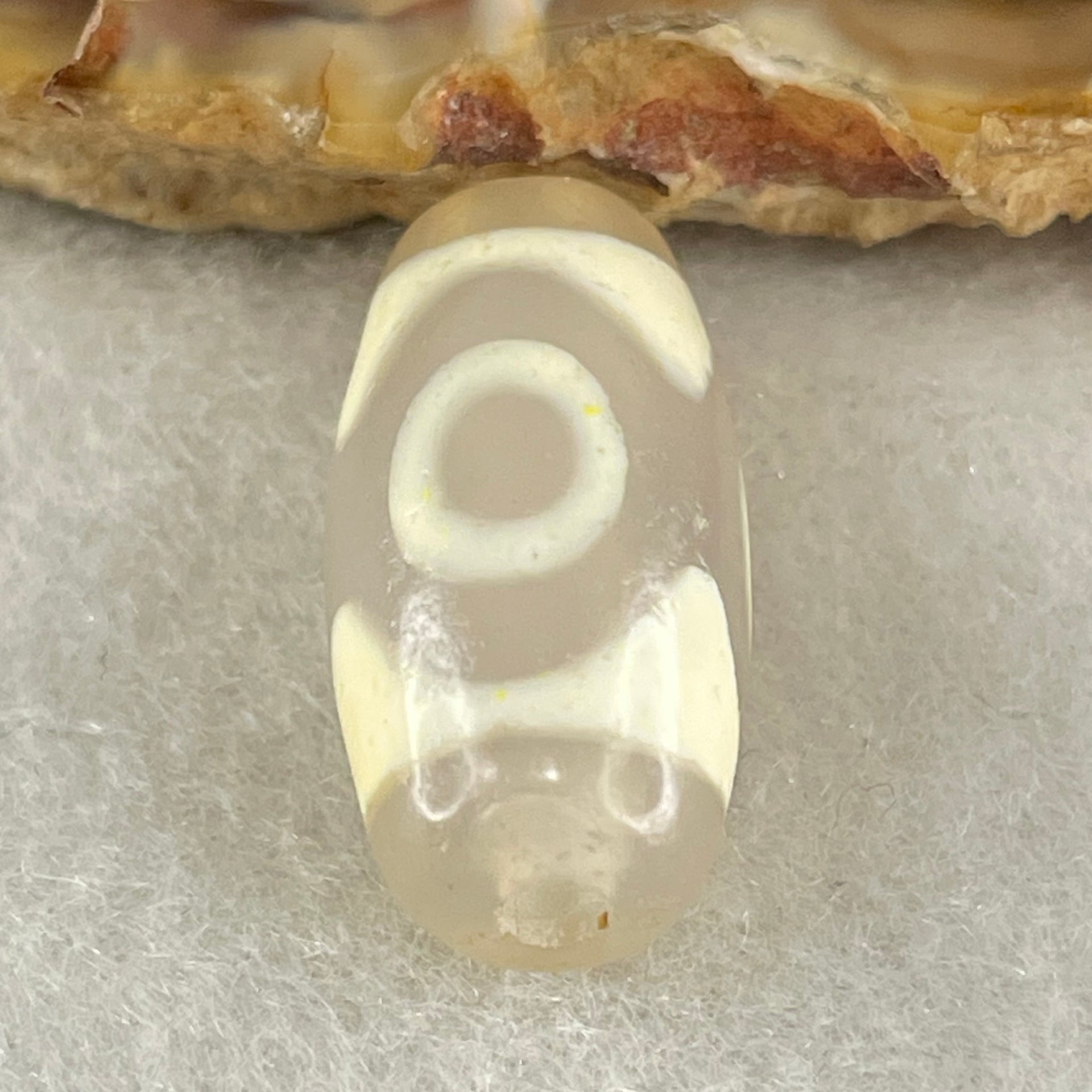 Natural Powerful Tibetan Old Oily Agate 3 Eyes Dzi Bead Heavenly Master (Tian Zhu) 三眼天诛 3.04g 20.0 by 10.2mm - Huangs Jadeite and Jewelry Pte Ltd