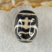 Natural Powerful Tibetan Old Oily Agate Double Nectar Vessel Dzi Bead Heavenly Master (Tian Zhu) 花蜜容器眼天珠 4.56g 17.8 by 13.1mm - Huangs Jadeite and Jewelry Pte Ltd