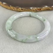 Type A Light Green Light Lavender with Green piao Hua Floral Jadeite Bangle 49.06g Inner Diameter 56.6mm 9.8 by 10.1mm (Slight Internal Line) - Huangs Jadeite and Jewelry Pte Ltd