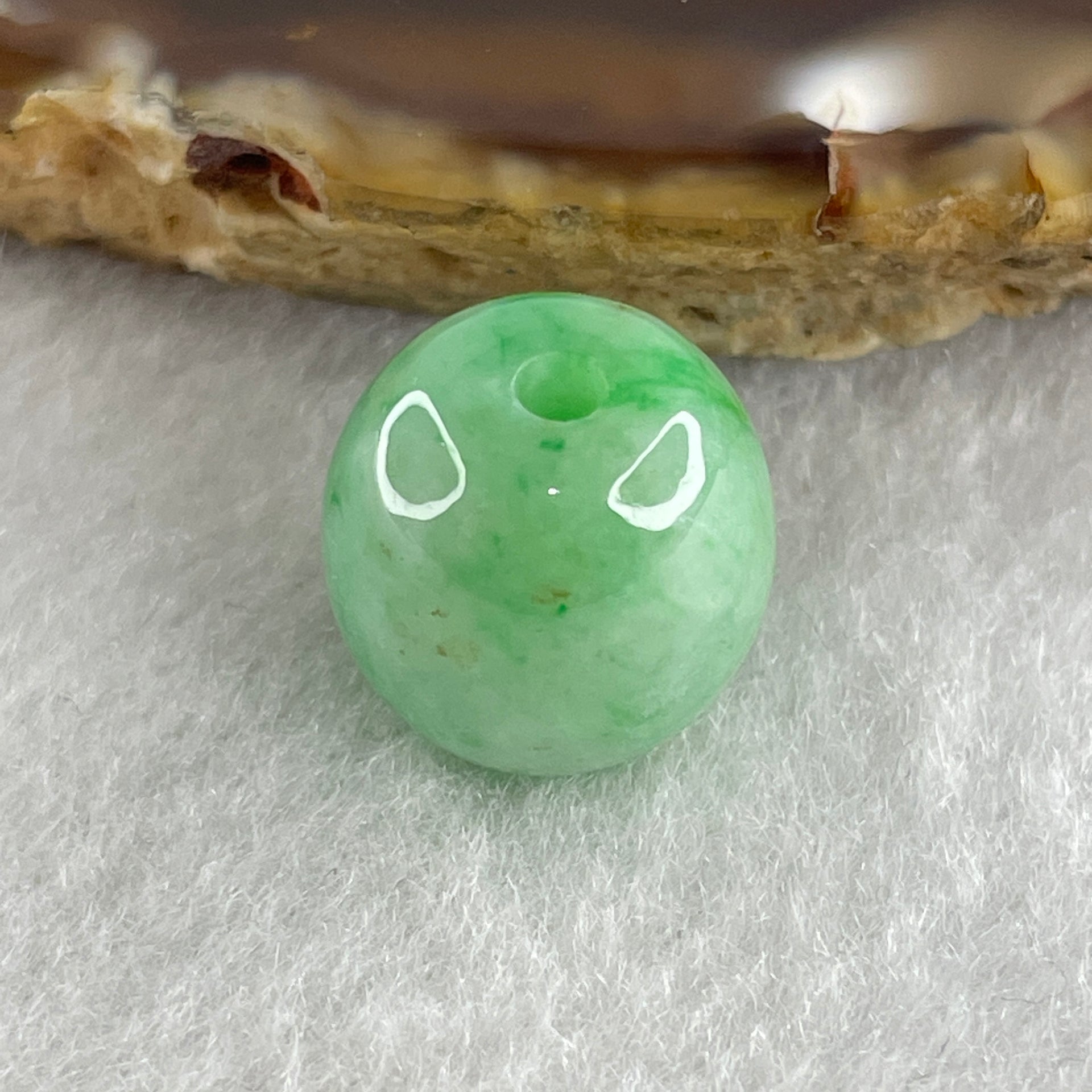 Certified Natural Type A Apple Green Jadeite Lulutong Charm Pendant 3.97g 12.8 by 13.1mm - Huangs Jadeite and Jewelry Pte Ltd