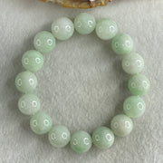 Type A Light Green Jadeite Beads Bracelet 48.85g 15cm 12.6mm 16 Beads - Huangs Jadeite and Jewelry Pte Ltd