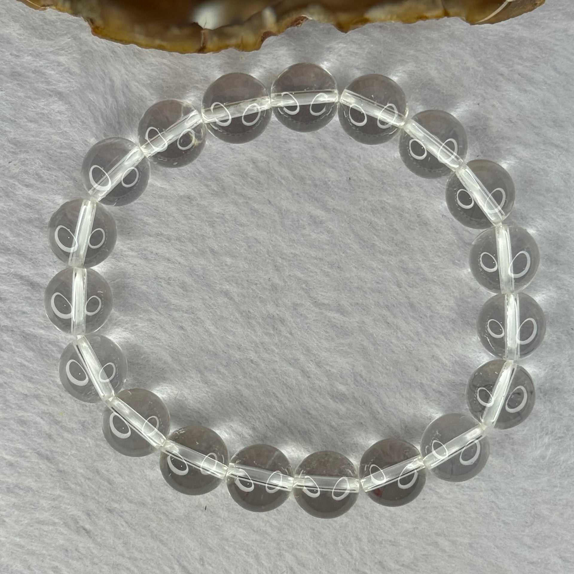 Natural Clear Quartz Bracelet 天然白水晶手链 30.81g 17cm 10.6mm 19 Beads - Huangs Jadeite and Jewelry Pte Ltd
