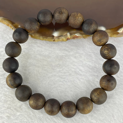 Natural Hainan Wild Old Agarwood Bracelet (Floating) 天然海南野生老树沉香手链 9.78g 17.5cm 11.1mm 19 Beads - Huangs Jadeite and Jewelry Pte Ltd