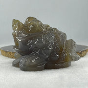 Natural Icy Dark Purpleish Wuji with Brown Agate 3 Legged Toast Display 520.6g 90.0 by 92.0 by 65.0mm - Huangs Jadeite and Jewelry Pte Ltd