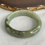 Type A Light to Dark Green Jadeite Bangle 56.80g Inner Diameter 55.7mm 14.2 by 7.8mm (Slight Internal Line) - Huangs Jadeite and Jewelry Pte Ltd