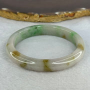 Type A Green Piao Hua and Lavender with Brown Patches Jadeite Bangle Internal Diameter 57.6mm 45.79g 11.0 by 7.8mm (Slight Internal Line) - Huangs Jadeite and Jewelry Pte Ltd