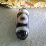 Natural Powerful Tibetan Old Oily Agate 2 Eyes Dzi Bead Heavenly Master (Tian Zhu) 二眼天诛 4.76g 29.0 by 10.4mm - Huangs Jadeite and Jewelry Pte Ltd