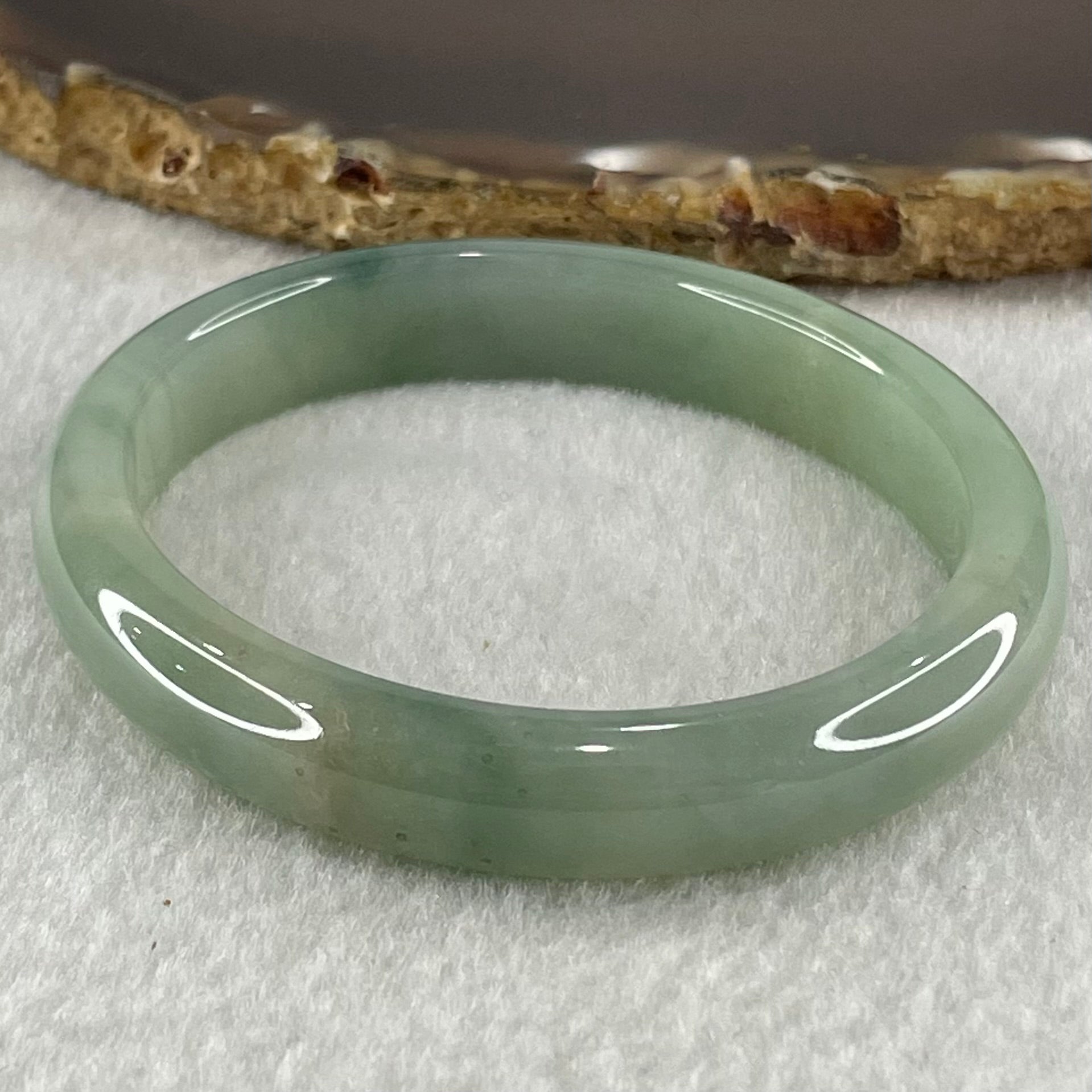 Type A Jelly Green Jadeite Oval Bangle 32.70g Internal Diameter 54.6mm 10.2 by 6.4mm (Close to Perfect) - Huangs Jadeite and Jewelry Pte Ltd