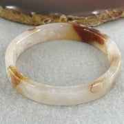 Natural Pink Flower Agate Set Bangle 104.16g Inner Diameter 56.0mm 10.8 by 5.2mm (Very Very Slight External Rough) - Huangs Jadeite and Jewelry Pte Ltd