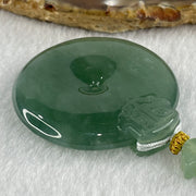 Gold Award Grand Master Type A Icy Bluesish Green Ping An Kou with Mystical Beast Jadeite Pendant 35.90g 43.8 by 8.0mm - Huangs Jadeite and Jewelry Pte Ltd